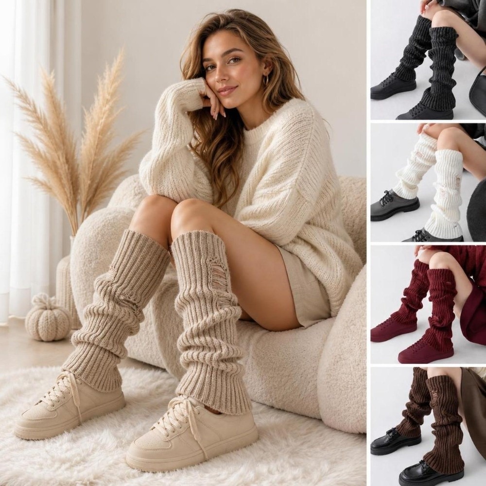 Boot Sock Slouchy - Sıcak Örgü Bacak Isıtıcıları Esnek Akrilik