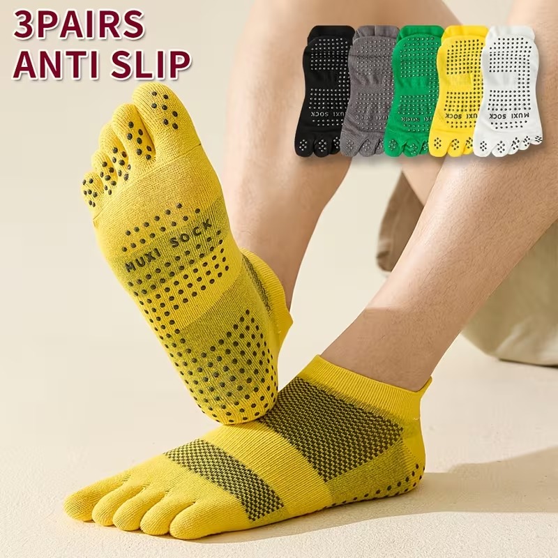 Grip Sock Yoga - Erkek 3 Çift Parmak Arası Çoraplar