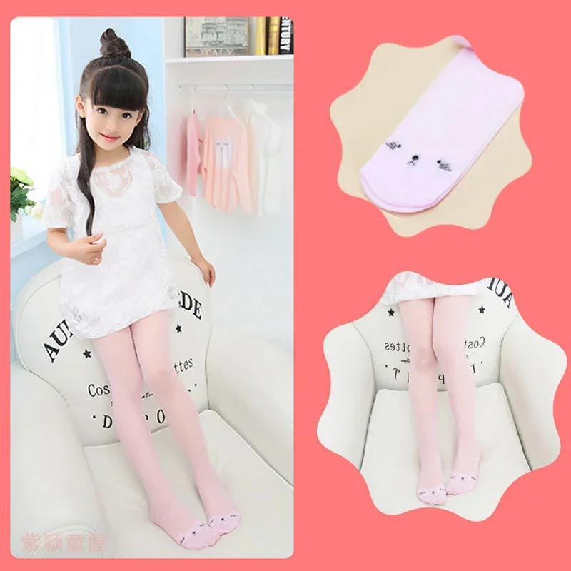 Tights Pantyhose Sheer - Tatlı Kedi Baskılı Kız Külotlu Çorap