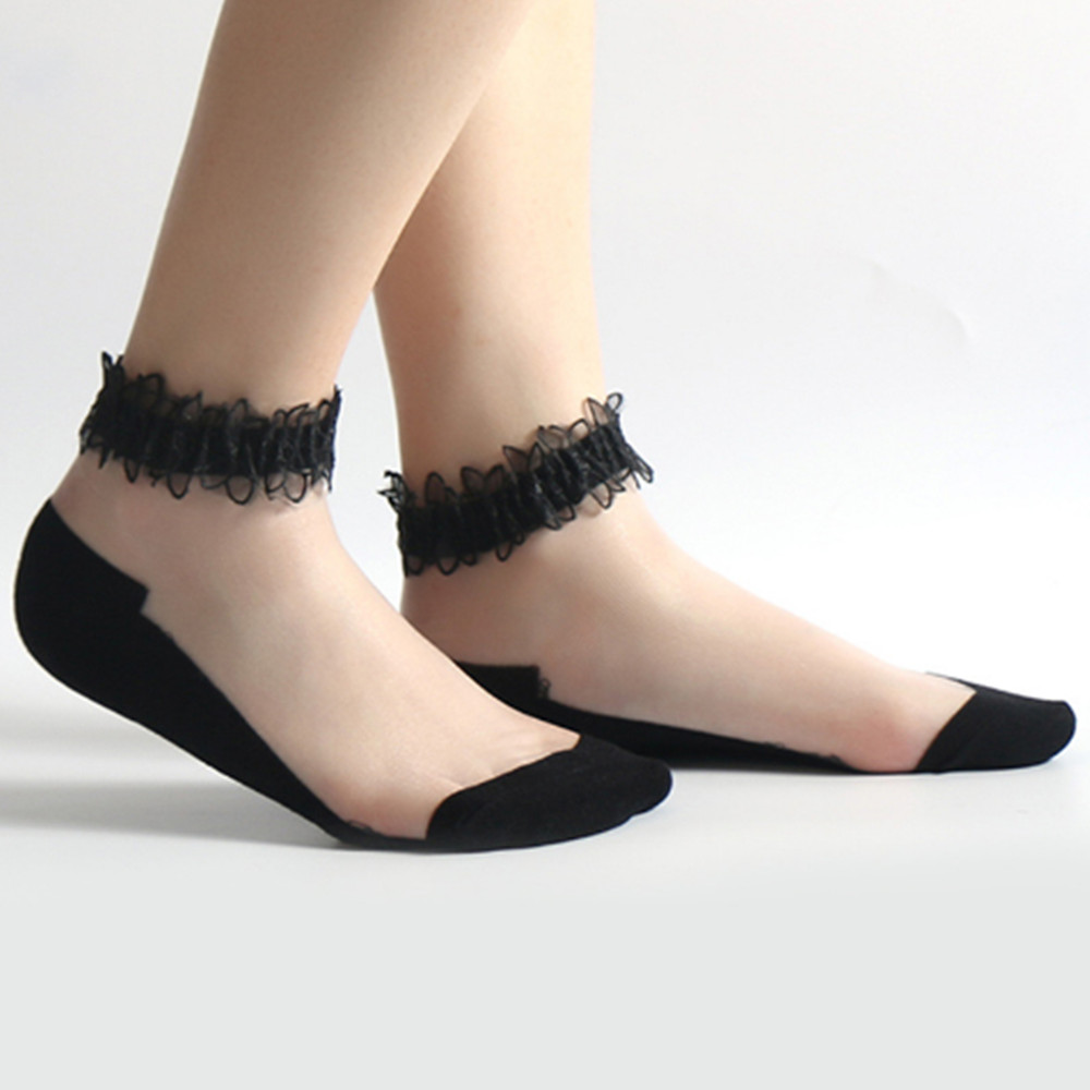 Invisibility Sock Loafer - Kadın Dantel kısa çorap ince çorap