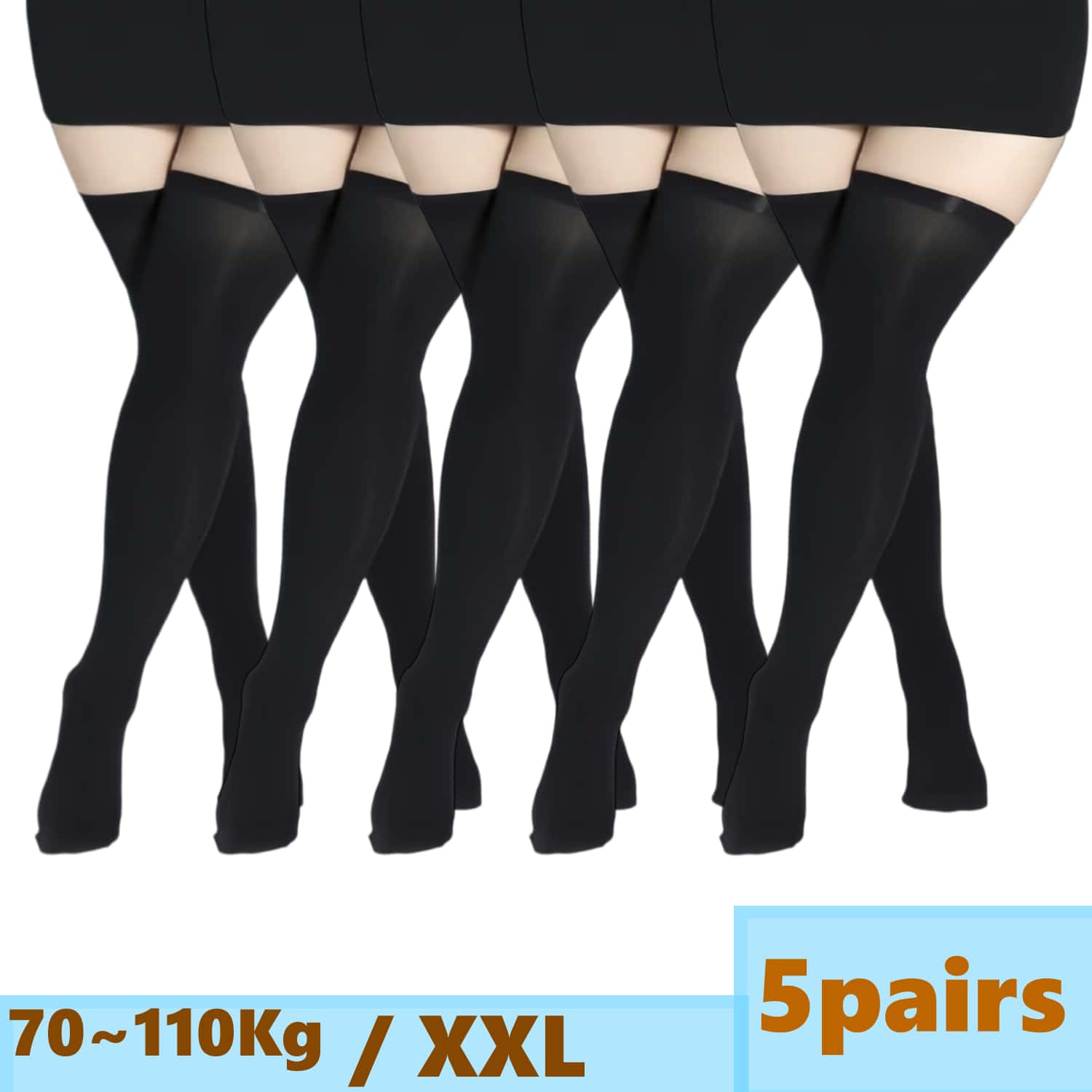 Thigh High Sock Stay Up - Kadınlar için Büyük Beden Dantelli Diz