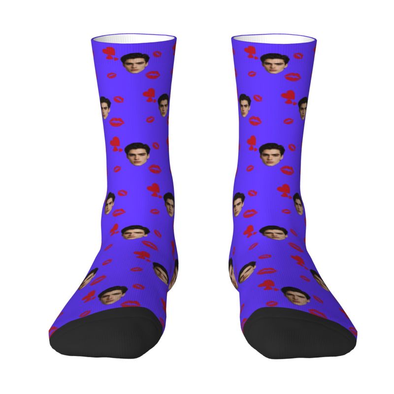 Dress Sock Men - Özel Yüz Fotoğrafı Kalpli Erkek Mürettebat