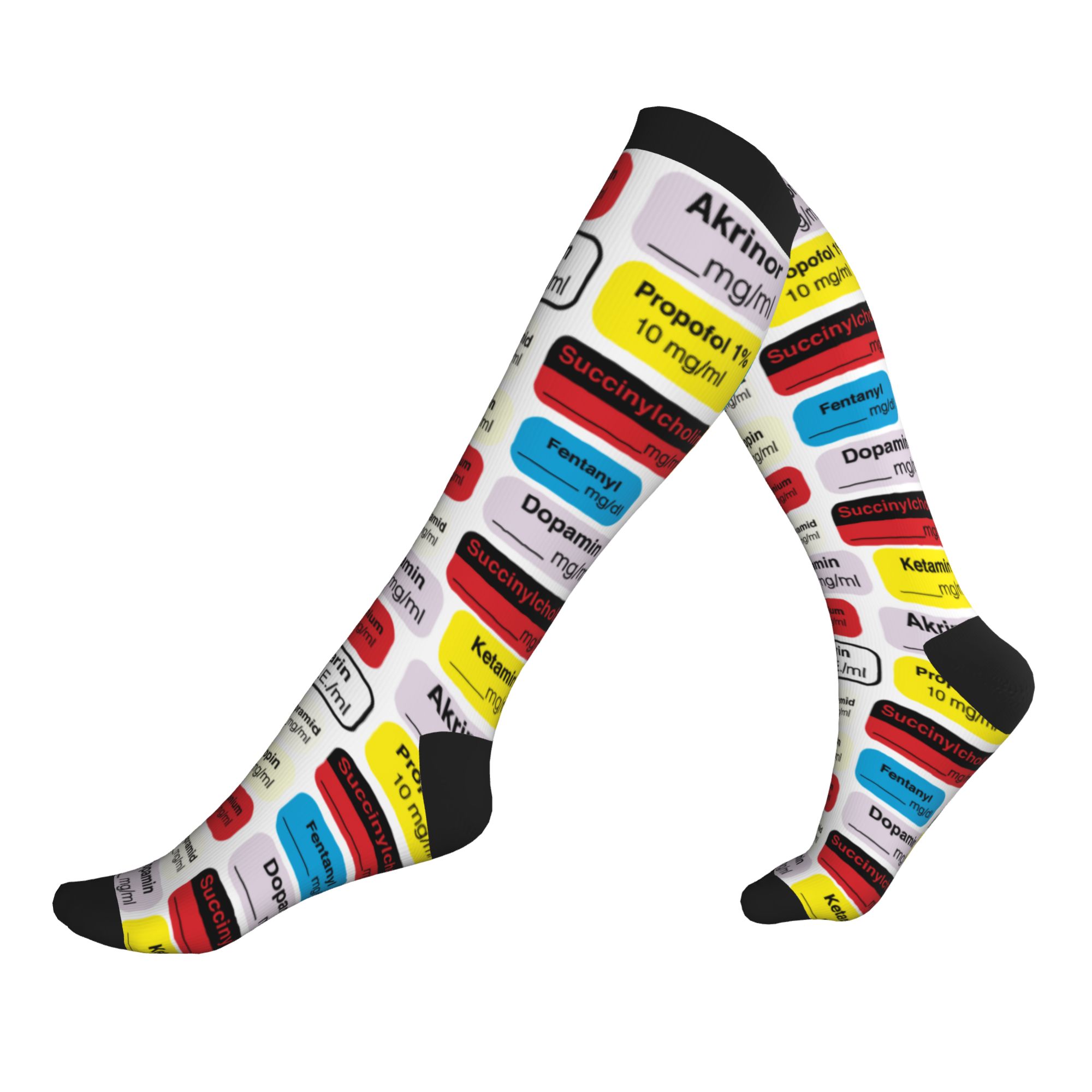 Compression Sock Medical - Anestezi İlaç Etiketleri Erkek Kadın Spor