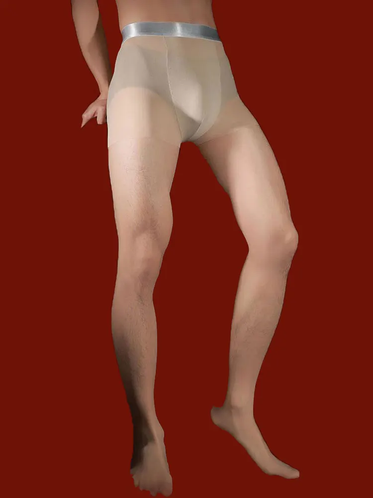 Tights Pantyhose Sheer - Seksi Erkekler İzsiz Gümüş Bel Külotlu