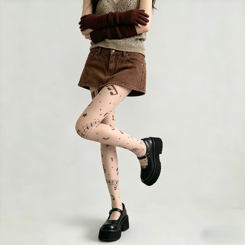 Y2K nota baskı şeffaf külotlu  - Tights Pantyhose Sheer incelemesi ve fiyatı